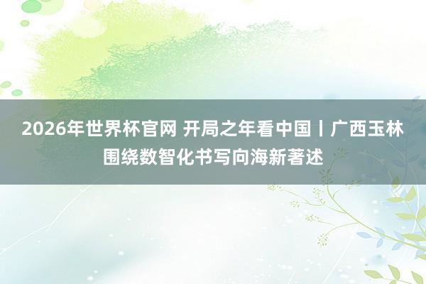 2026年世界杯官网 开局之年看中国丨广西玉林围绕数智化书写向海新著述