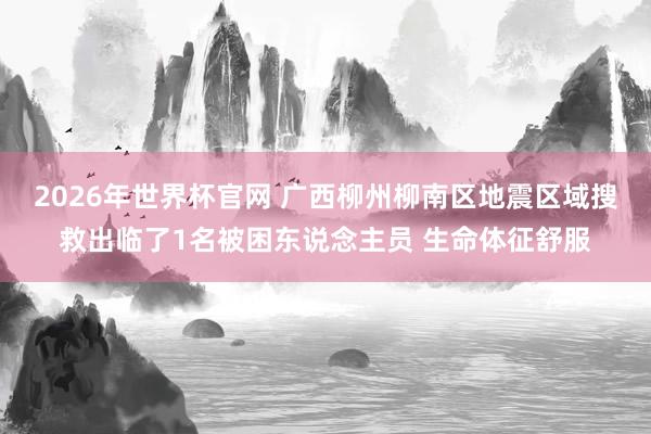 2026年世界杯官网 广西柳州柳南区地震区域搜救出临了1名被困东说念主员 生命体征舒服