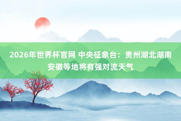 2026年世界杯官网 中央征象台：贵州湖北湖南安徽等地将有强对流天气