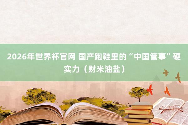 2026年世界杯官网 国产跑鞋里的“中国管事”硬实力（财米油盐）