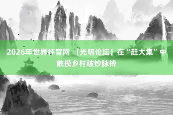 2026年世界杯官网 【光明论坛】在“赶大集”中触摸乡村破钞脉搏