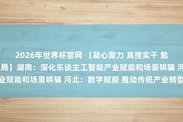 2026年世界杯官网 【凝心聚力 真捏实干 勉力收尾“十五五”细腻开局】湖南：深化东谈主工智能产业赋能和场景哄骗 河北：数字赋能 推动传统产业转型升级