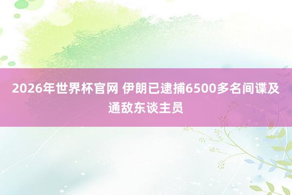 2026年世界杯官网 伊朗已逮捕6500多名间谍及通敌东谈主员
