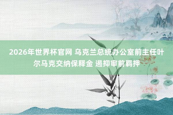2026年世界杯官网 乌克兰总统办公室前主任叶尔马克交纳保释金 遏抑审前羁押