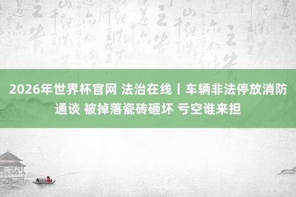 2026年世界杯官网 法治在线丨车辆非法停放消防通谈 被掉落瓷砖砸坏 亏空谁来担