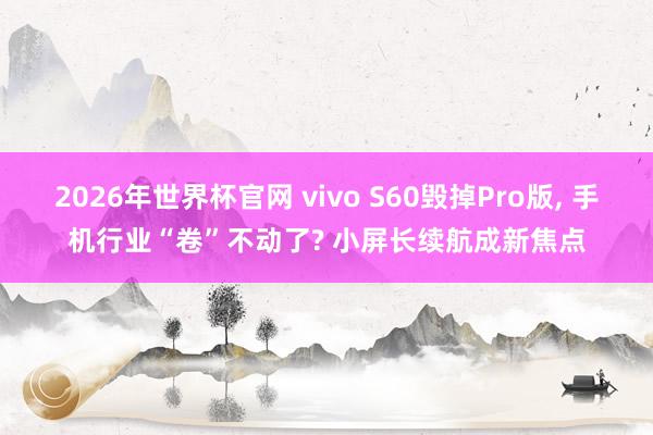 2026年世界杯官网 vivo S60毁掉Pro版， 手机行业“卷”不动了? 小屏长续航成新焦点