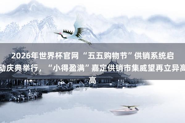 2026年世界杯官网 “五五购物节”供销系统启动庆典举行，“小得盈满”嘉定供销市集威望再立异高