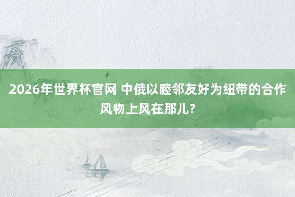 2026年世界杯官网 中俄以睦邻友好为纽带的合作风物上风在那儿?
