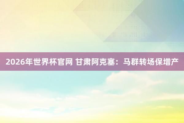 2026年世界杯官网 甘肃阿克塞：马群转场保增产