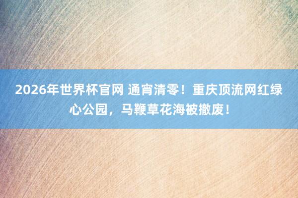 2026年世界杯官网 通宵清零！重庆顶流网红绿心公园，马鞭草花海被撤废！