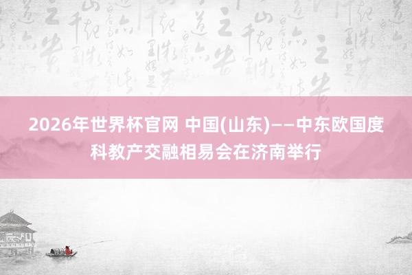 2026年世界杯官网 中国(山东)——中东欧国度科教产交融相易会在济南举行