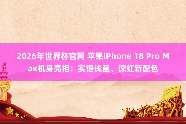 2026年世界杯官网 苹果iPhone 18 Pro Max机身亮相：实锤浅蓝、深红新配色