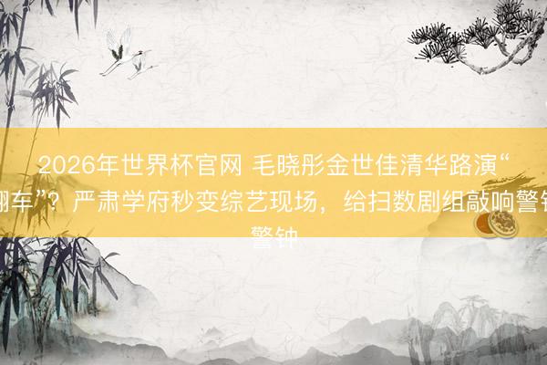 2026年世界杯官网 毛晓彤金世佳清华路演“翻车”?严肃学府秒变综艺现场,给扫数剧组敲响警钟